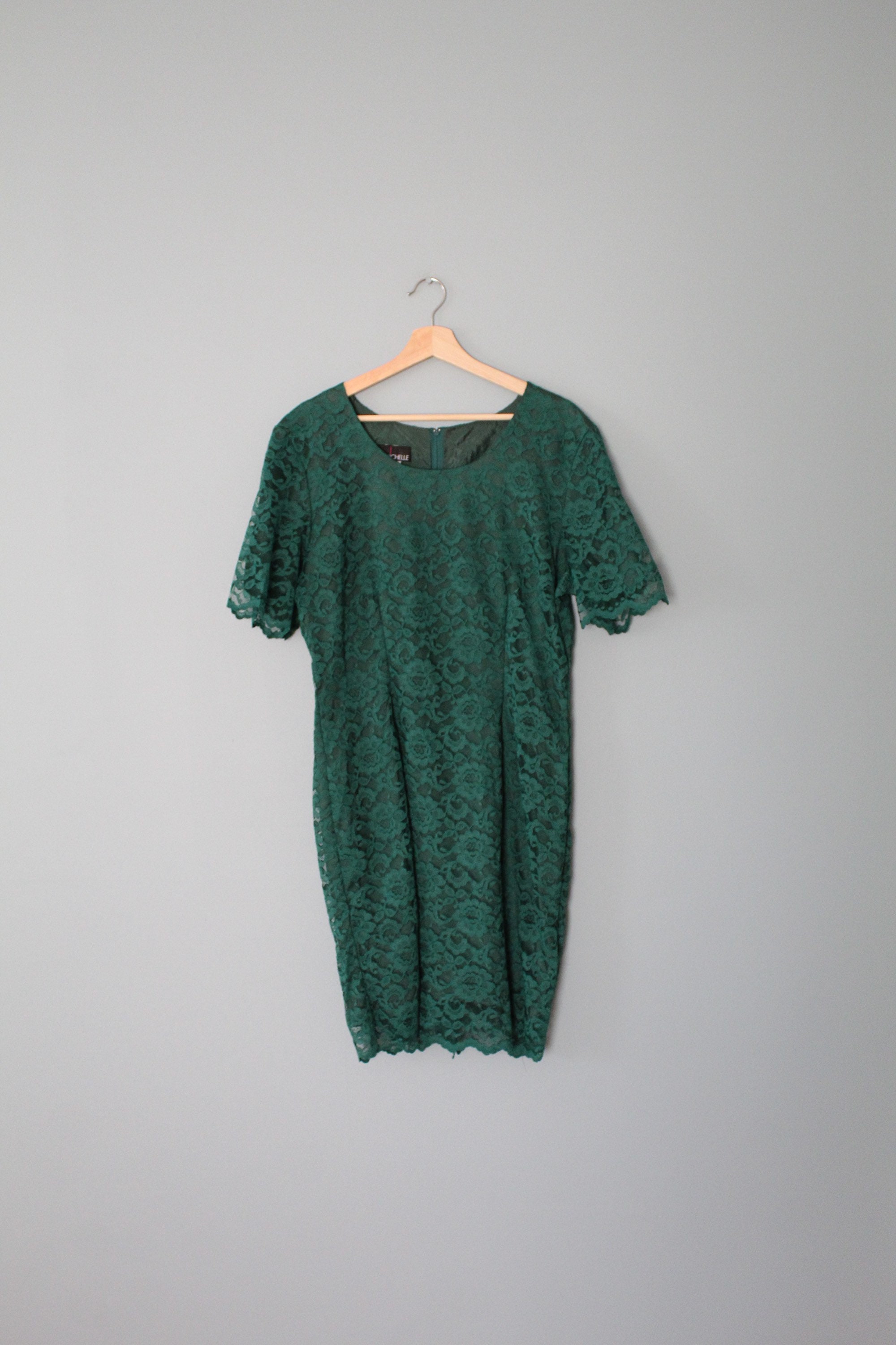 Pine Green Lace Shift Dress - Etsy