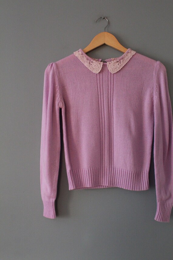 LACE collar sweater | wisteria lilac cropped sweat