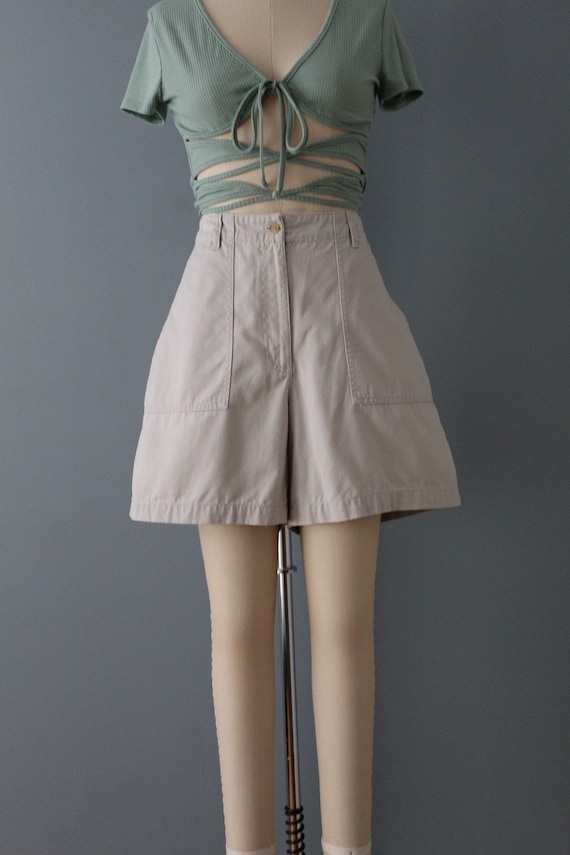 BEIGE cotton summer shorts | 1990s summer shorts … - image 2