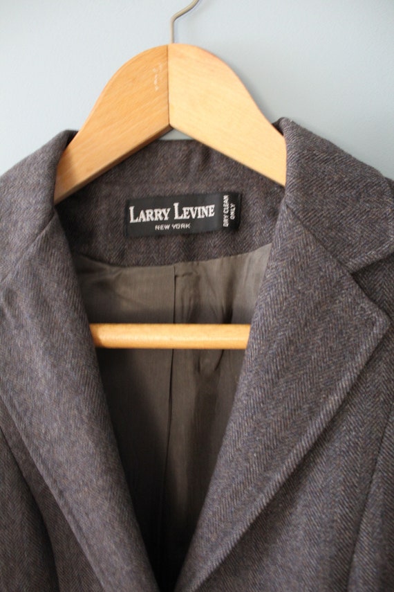 HERRINGBONE wool cropped jacket | 90s Larry Levin… - image 7