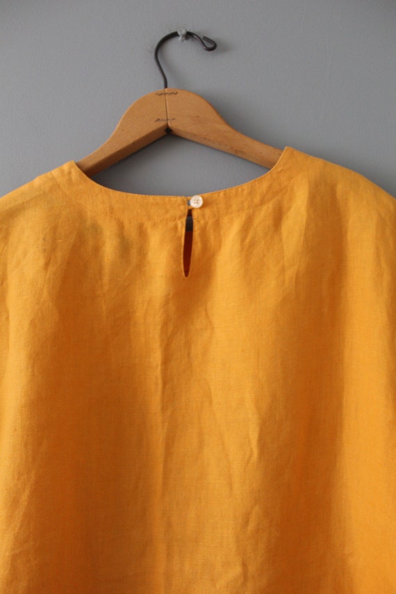 SILK oversized blouses | mustard linen top and ci… - image 10