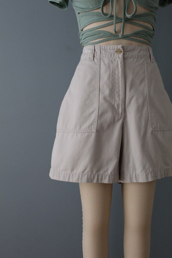 BEIGE cotton summer shorts | 1990s summer shorts … - image 4