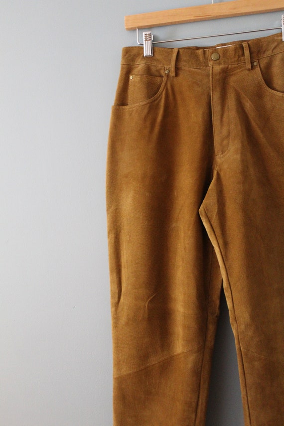 CINNAMON suede pants | 90s high waisted suede lea… - image 5