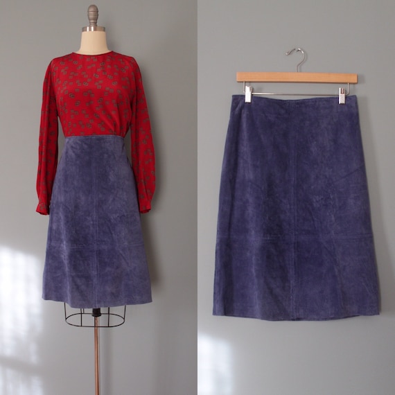 CLIO suede skirt | periwinkle blue suede skirt | 1