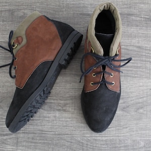 vintage hiking boots 90s Sporto cinnamon moss suede boots lace up hiking boots