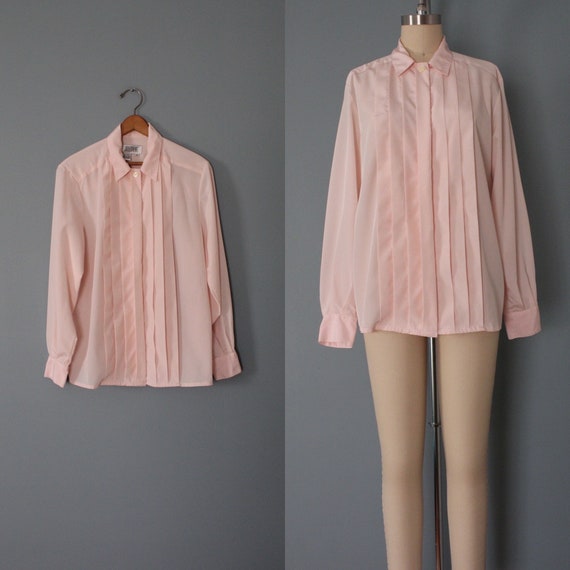 BALLET pink pleated poet blouse - image 1