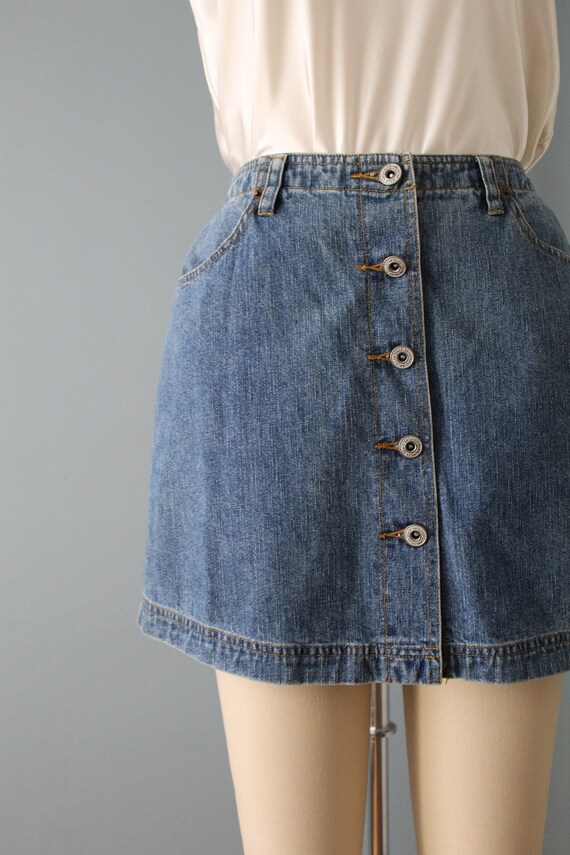 denim button down mini skirt | 90s American Eagle… - image 6