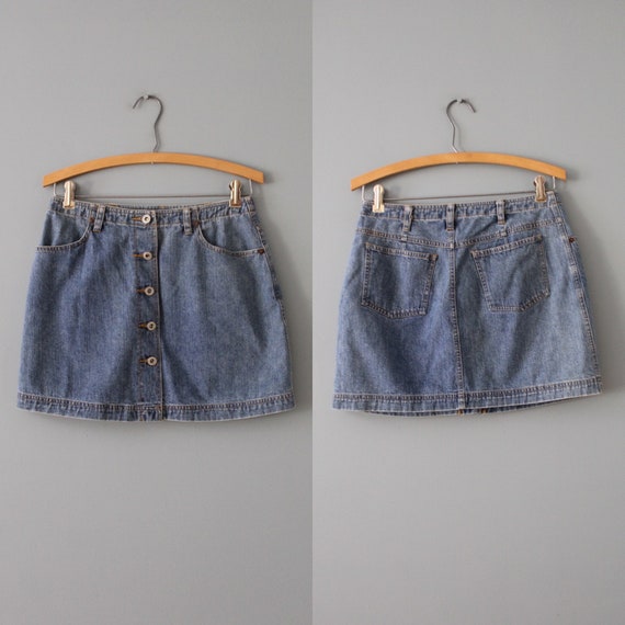 denim button down mini skirt | 90s American Eagle… - image 5