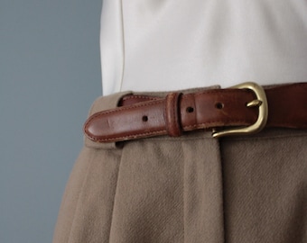 Vintage Coach Navy Leather Belt With Brass Buckle, Medium - Etsy display picture 1