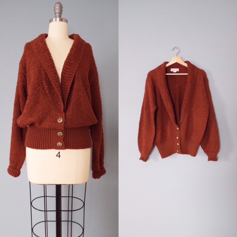 CINNAMON boucle cardigan shawl collar cardigan