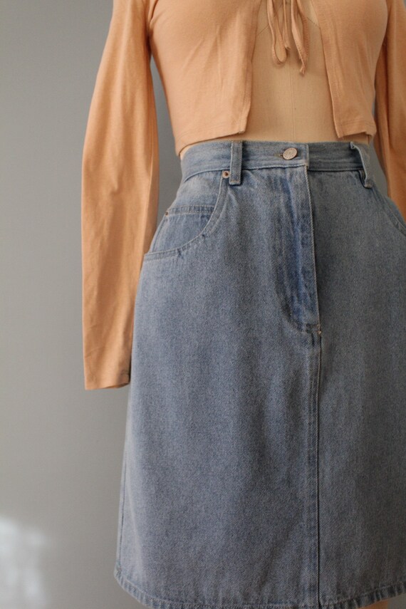 DENIM mini skirt | pale denim mini skirt | 90s Bi… - image 7