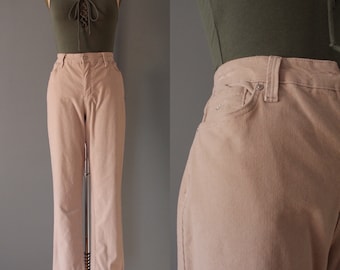 PUTTY pink corduroy pants | Gloria Vanderbilt swan embroidery pants | flared corduory pants