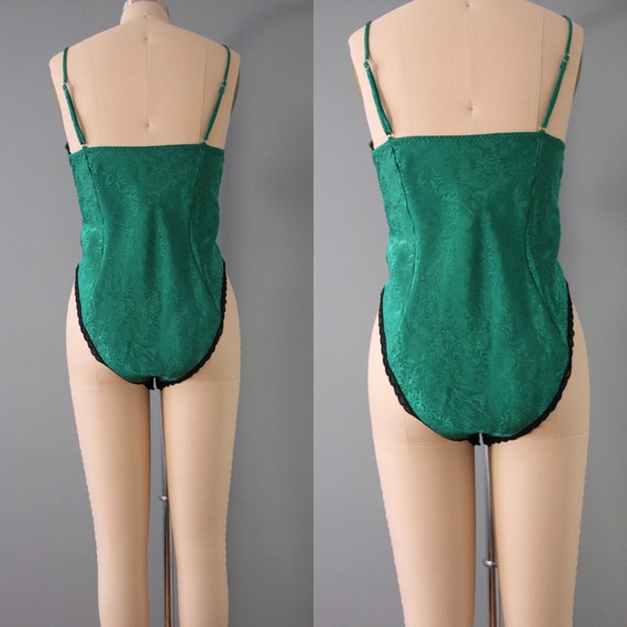 KELLY green lace teddy | 80s embossed sexy onesie… - image 10