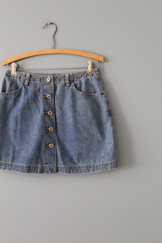 denim button down mini skirt | 90s American Eagle… - image 3