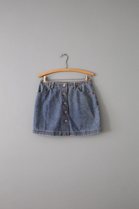 denim button down mini skirt | 90s American Eagle… - image 2