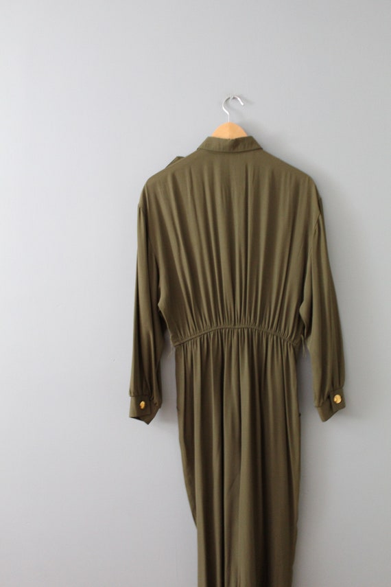 MOSS green jumpsuit | 1980s long sleeve jumpsuit … - image 7