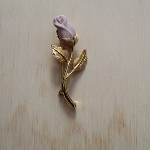 porcelain rose brooch | pink rose brooch | romantic porcelain rose brooch