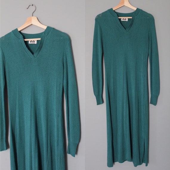 SACRAMENTO green knitted dress | cut out maxi dre… - image 4