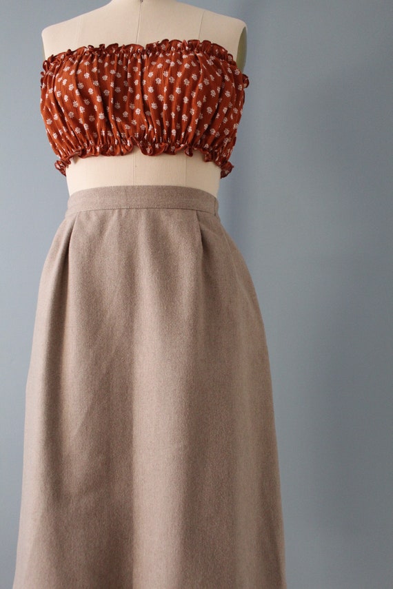 FAWN midi wool skirt | 1970s button back skirt | … - image 4