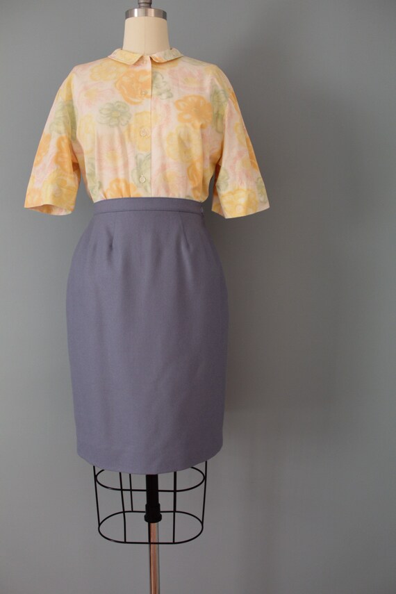 Cornflower blue mini skirt | 1970s mini tulip ski… - image 9