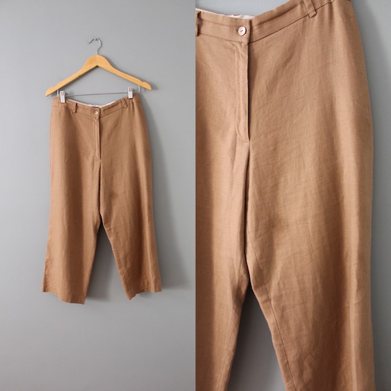 nutmeg linen cropped pants | wide culotte summer … - image 10