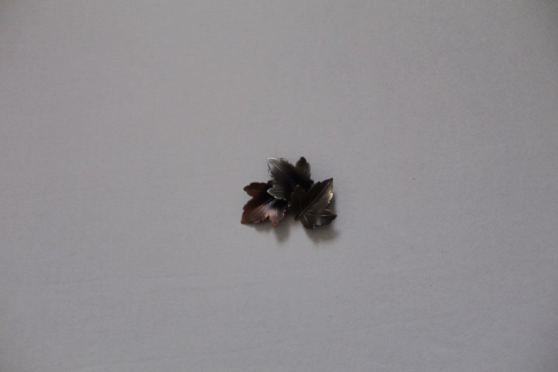 bronze maple leafs brooch three tone leaf brooch AUTUMN leafs brooch