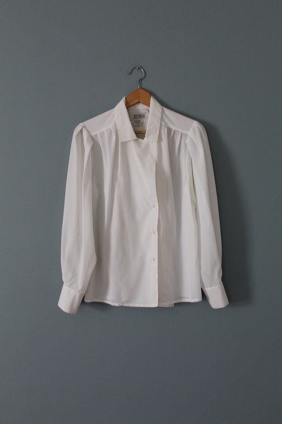 imperfect poet blouse | porcelain white pleated b… - image 1