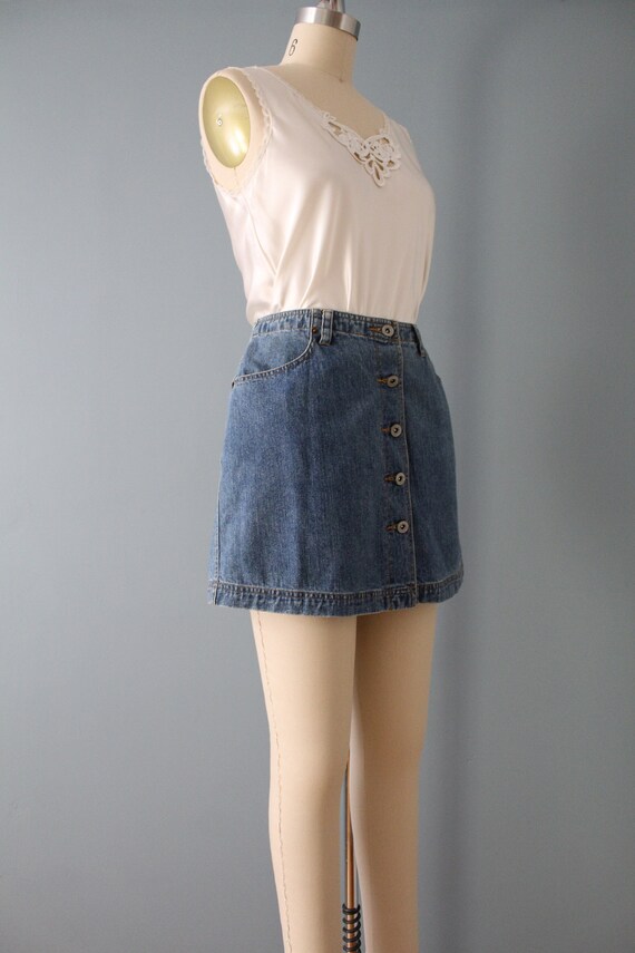 denim button down mini skirt | 90s American Eagle… - image 8