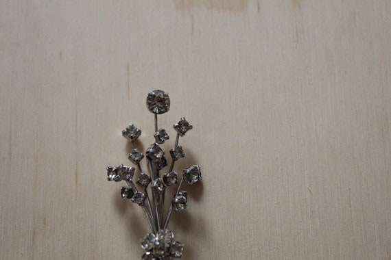 1950s bouquet brooch | rhinestone bouquet brooch … - image 2