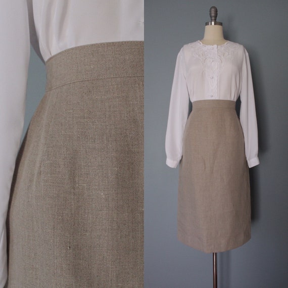 STORMY gray linen skirt | new old stock longline s