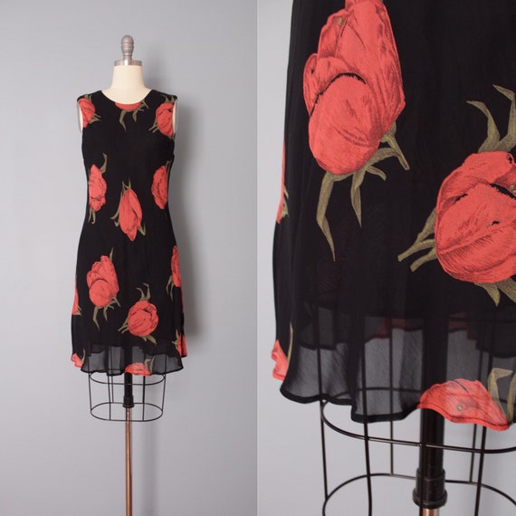 PEONY buds dress | 1990s Henri Bendel dress | bota