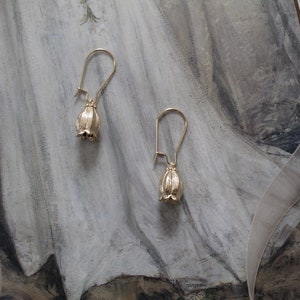 LILY OF THE Valley earrings Victorian Regency Poet earrings botanical woodland whimsical flower earrings image 1