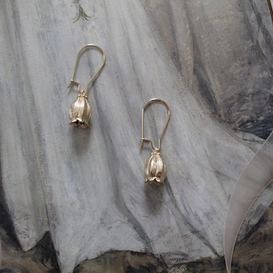 Boucles d'oreilles muguet | Boucles d'oreilles poète victorienne régence | Boucles d'oreilles fantaisistes botaniques des bois