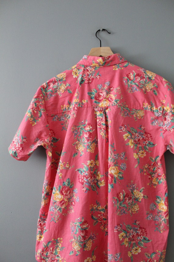 ROUGE pink cotton shirt | cottagecore roses shirt… - image 9