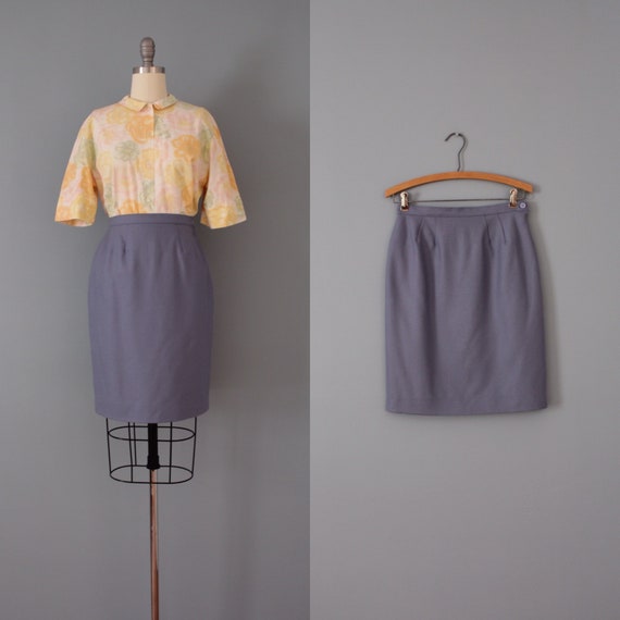 Cornflower blue mini skirt | 1970s mini tulip skir