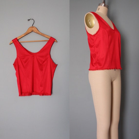 RED cropped camisole top | Valentines Day cami | … - image 1