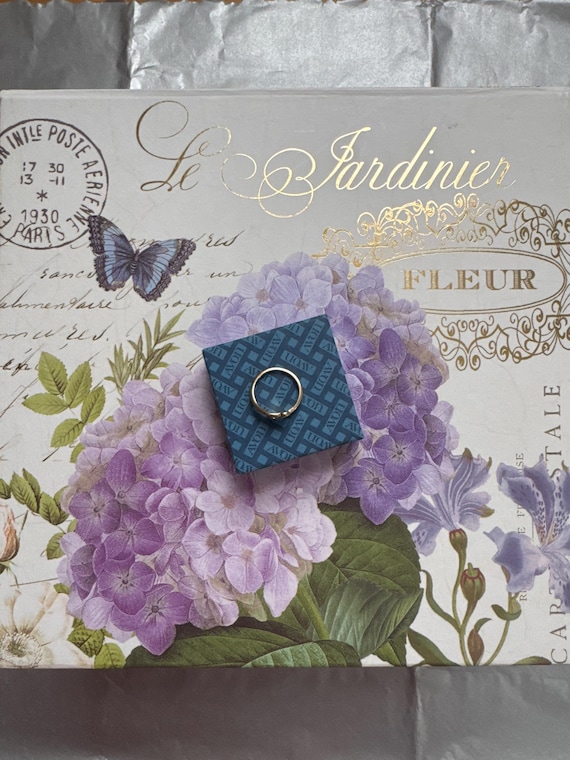 Avon ring | 1980s solid brass ring | clear rhines… - image 2