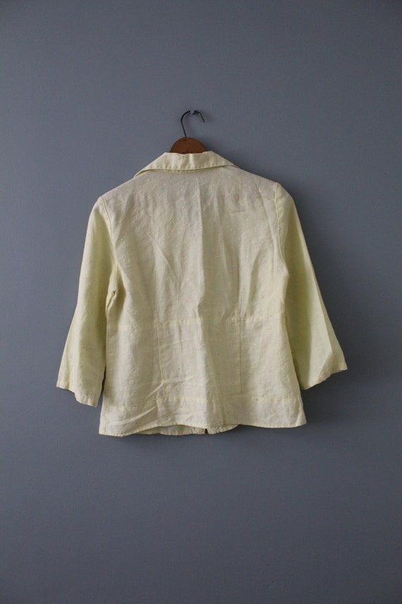 pale lemon corset top | 90s Y2K linen top | prair… - image 9