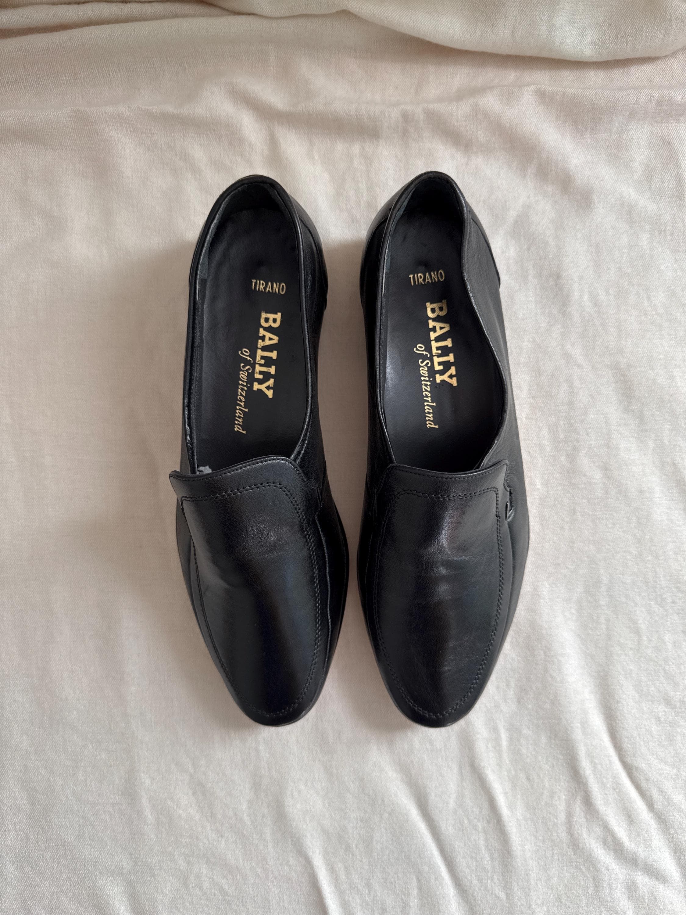 靴 80s BALLY leather Switzerland Loafer BALLY Patent Leather Loafers, 80s Genuine Leather Black