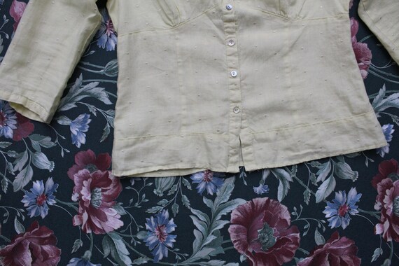 pale lemon corset top | 90s Y2K linen top | prair… - image 4