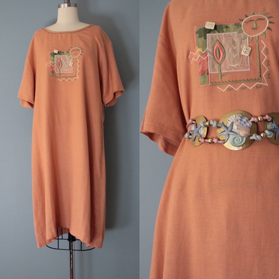 CLAY terracota artist dress | embroidered sun dre… - image 1