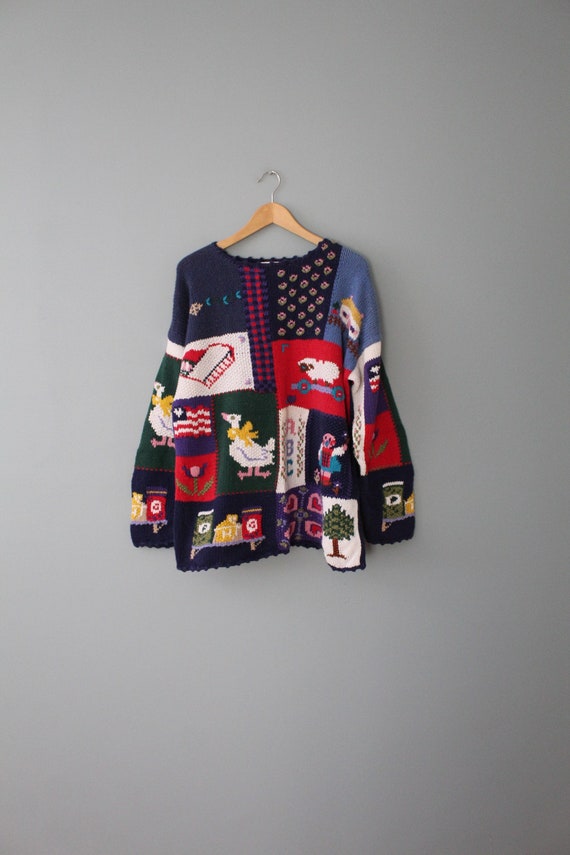 AMERICANA intarsia oversized sweater | American Fl