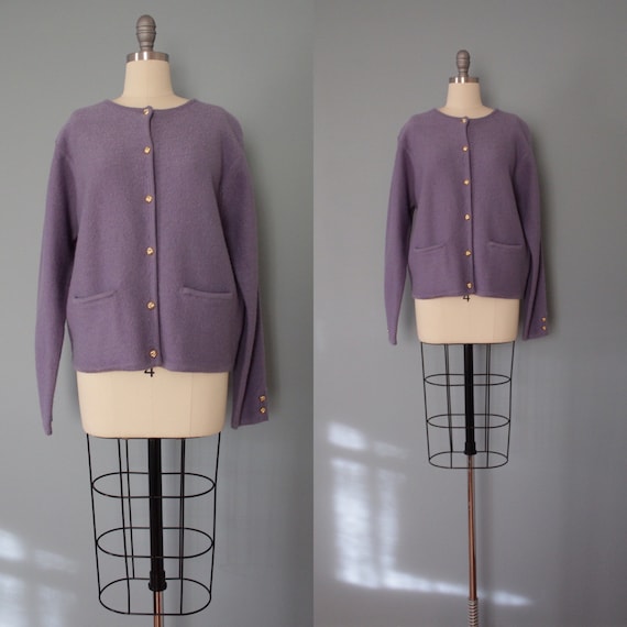 LILAC wool cropped cardigan | boiled wool cardigan