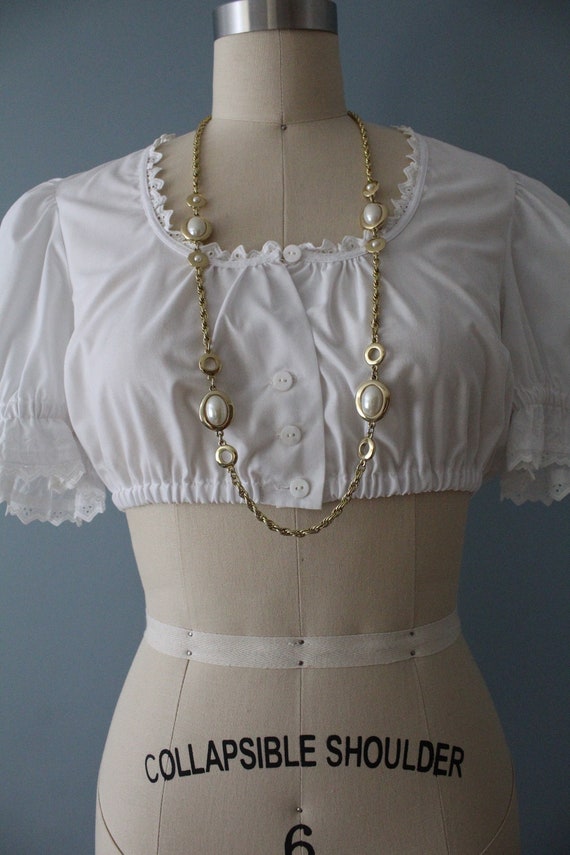 GOLDEN chain long necklace | 90s Talbots beaded ch