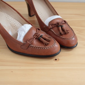 David & Joan Couture Mens Tan Leather Tassel Loafers Size 10.5 Dress Shoes Joan & David | Shoes | Vintage Joan David Leather Loafer  main image 4