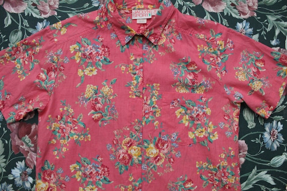 ROUGE pink cotton shirt | cottagecore roses shirt… - image 2