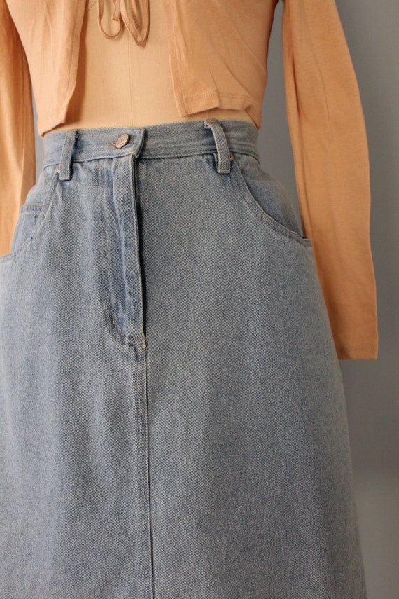 DENIM mini skirt | pale denim mini skirt | 90s Bi… - image 9