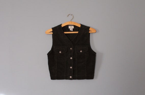 MOSS green corduroy vest | cropped corduroy vest |