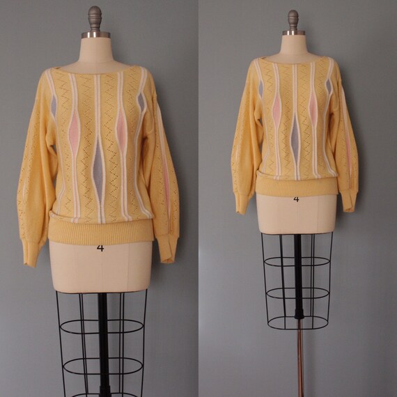 LEMON yellow pullover | balloon sleeves sweater |