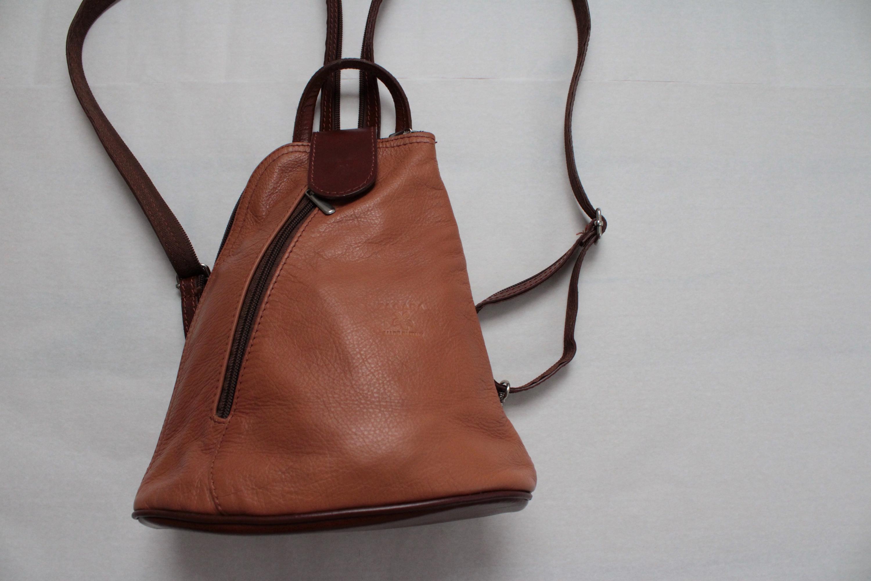 Vintage 1980\'s Vera Pelle Brown Leather Backpack Vera Pelle Leather Backpacks for Women | Mercari main image 3
